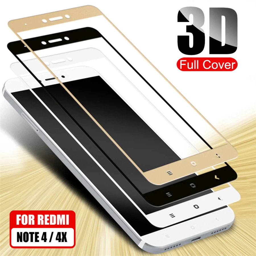 

3D Full Cover Tempered Glass For Xiaomi Redmi Note 4 4X Redmi Note 4 Pro Note 4X Global Version Screen Protector Toughened Film