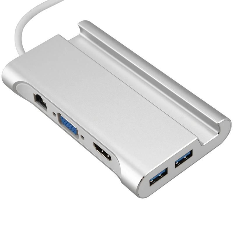 Адаптер конвертер с разъемом Type C Thunderbolt 3 to Lan HDMI USB3.0 VGA для зарядки Samsung S8 Huawei P20 Mate