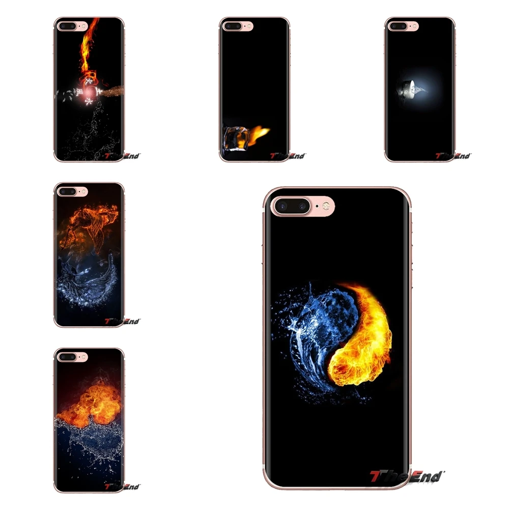 

For Huawei Mate Honor 4C 5C 5X 6X 7 7A 7C 8 9 10 8C 8X 20 Lite Pro Soft Transparent Cases Covers Water And Fire Art
