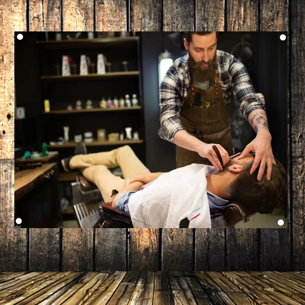 Lard Head! Barber Shop Signboard HD Cloth Printing Decor Hairdresser Poster Flag Banner Ad Signs Wall 96x144 CM A22 |