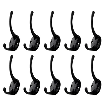 

10PC Cloth Hook Hangers Vintage Iron Wall Hook Classic Antique Style Iron Hanger Coat Bag Hat Hook For Home Bathroom with Screws