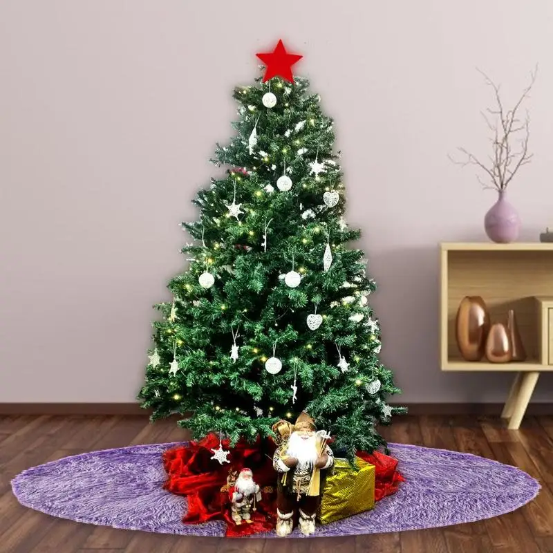 1 шт., белая плюшевая юбка для рождественской елки, меховой ковер, фартуки для рождественской елки, рождественские украшения для дома, вечерние, новогодние, рождественские украшения