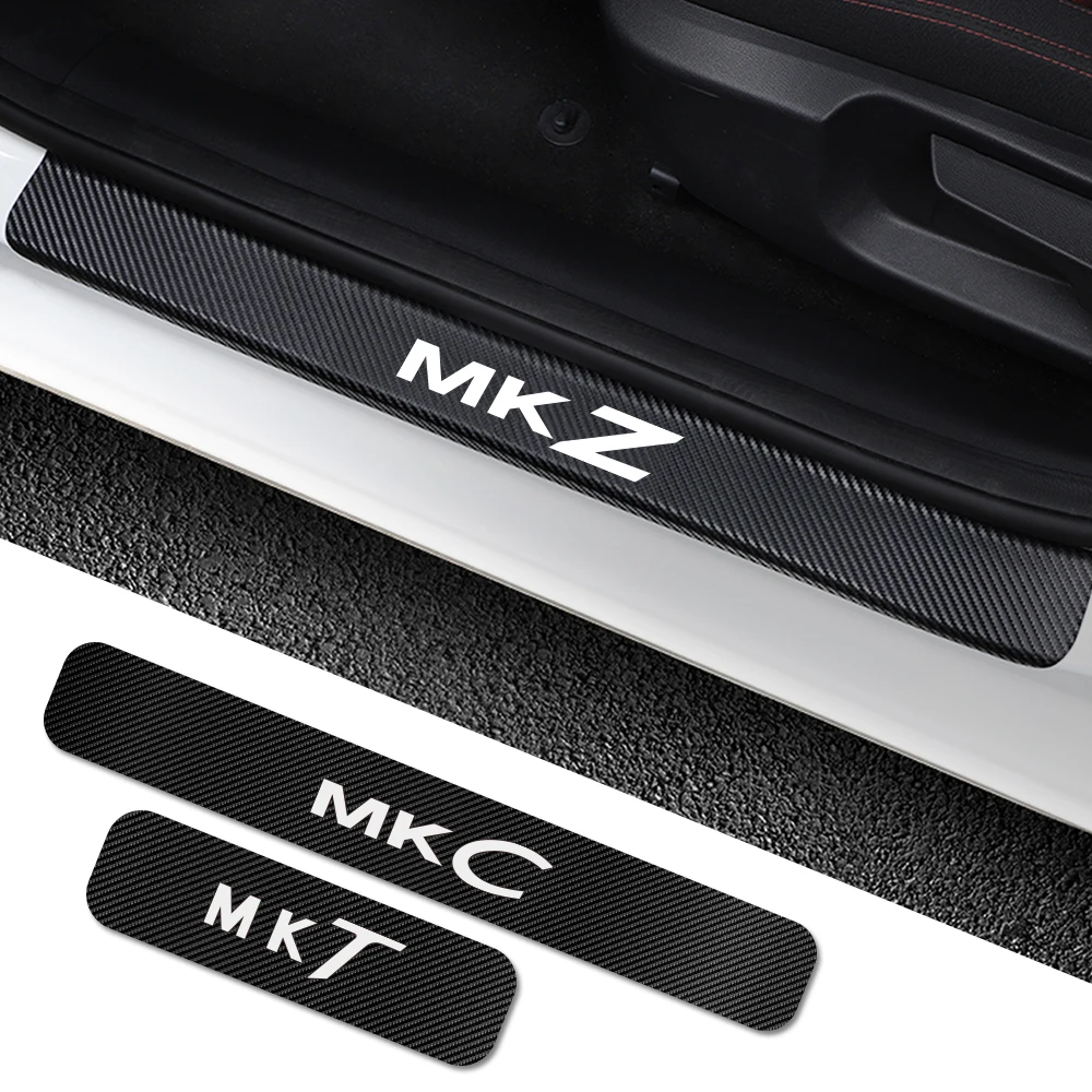 

For Lincoln MKZ MKT MKC Navigator Continental 4PCS Car Door Sill Sticker Auto Threshold Protector Decals Car Tuning Accessories