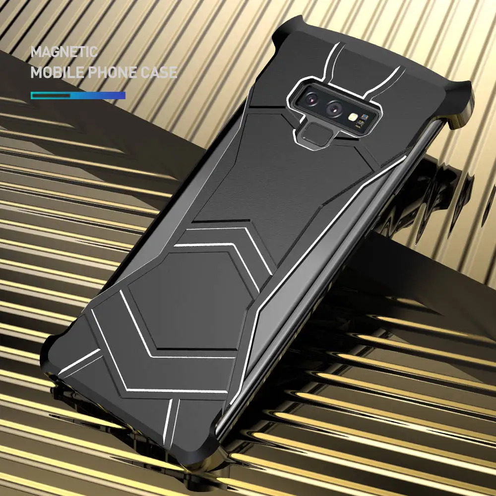 luxury Aluminum Bumper Magnetic Phone Case for Samsung Galaxy Note 9 S10 Cover Adsorption Metal Fundas Coque Shell |