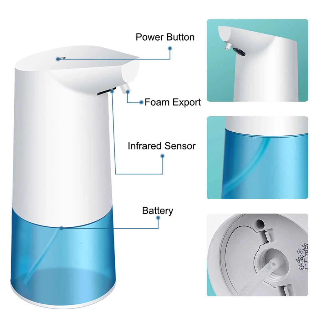350 мл автоматический индукционный датчик вспенивания мыла Инфракрасный Дозатор пены для мытья рук Авто жидкость для ванной кухни