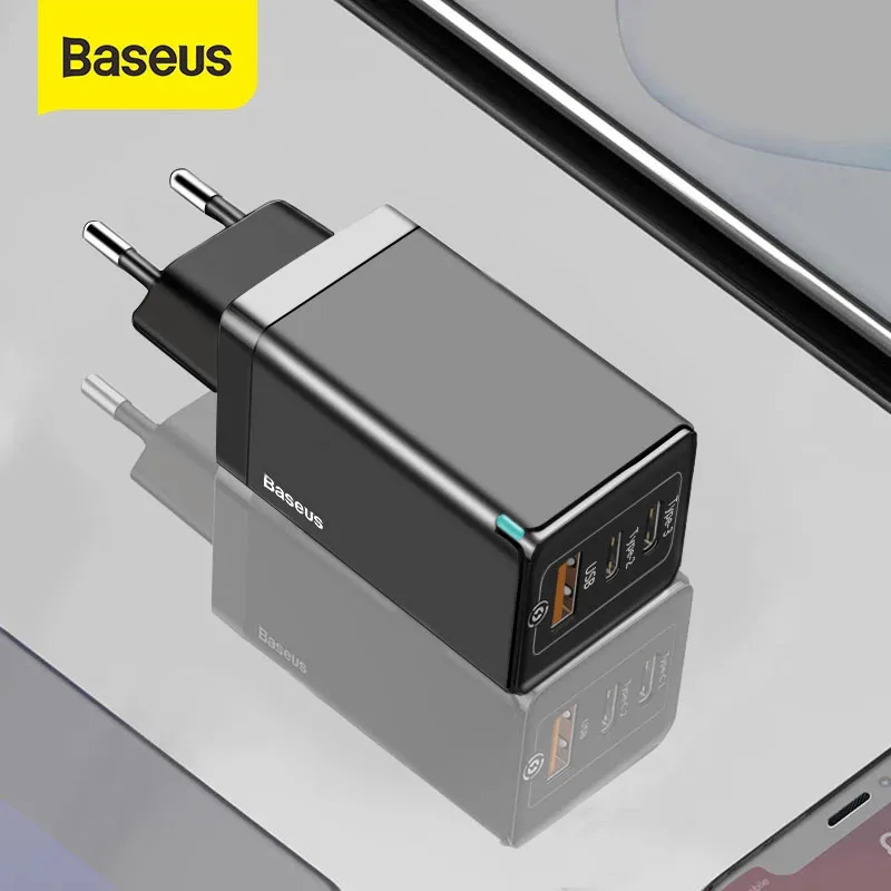 Baseus 65W GaN2 Pro lite Charger Quick Charge 4.0 3.0 PD Fast Charging for iPhone12 Xiaomi Macbook Pro Type C GaN 2 Wall Charger