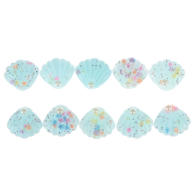 A7 10pcs/lot 25*28mm DIY Shiny Resin ABS Pearl Seashell Flat Back Cabochon DIY Phone/Craft Scrapbooking Decoration - Цвет: A7