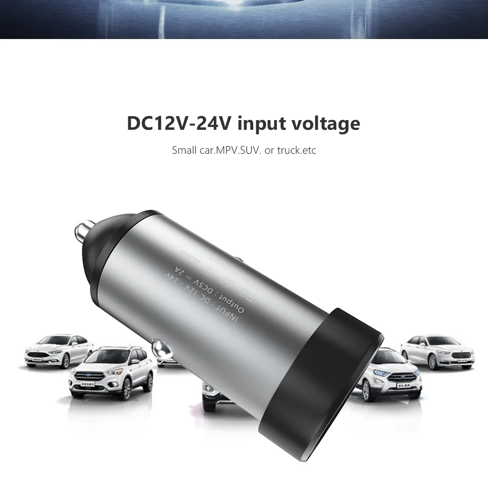 CBAOOO USB 2A Car Charger For iPhone X 8 7 6 metal Fast Car Phone Charger USB Phone Charger in car for Samsung Xiaomi Huawei