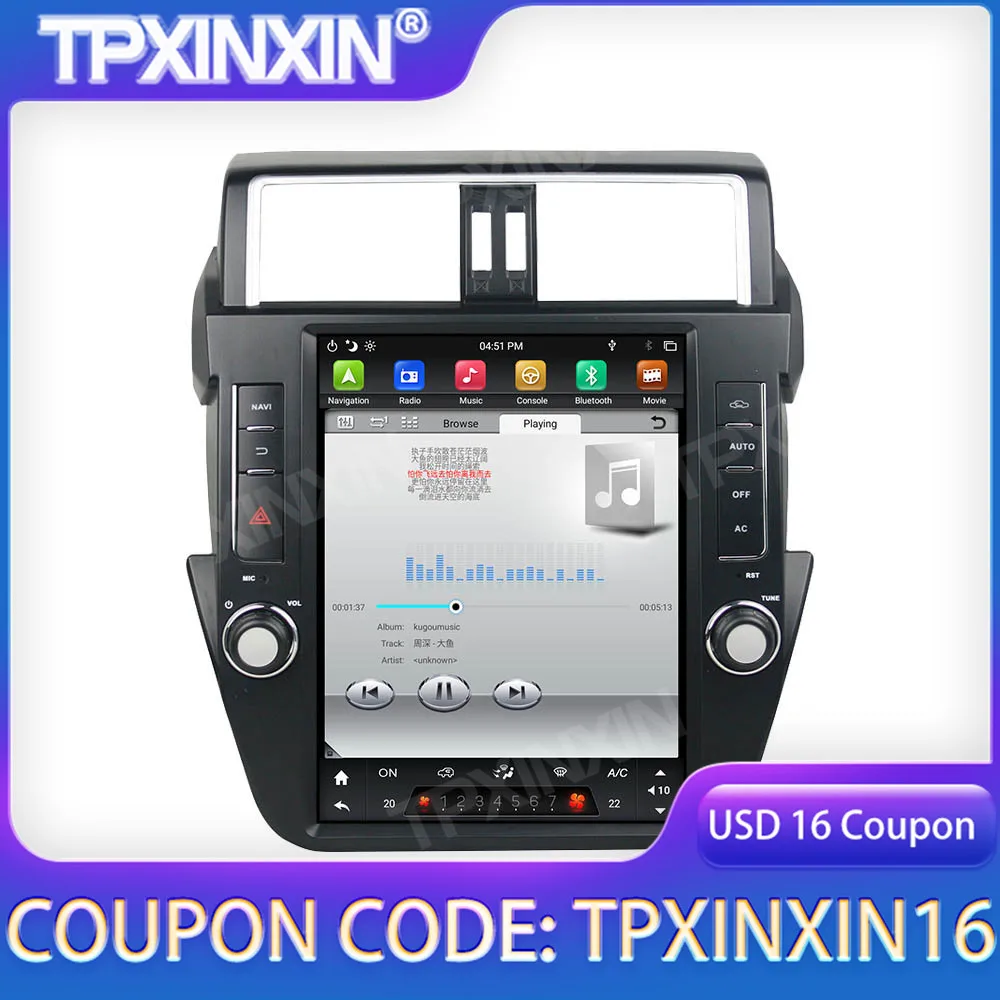 

PX6 4+128G Tesla For Toyota Land Cruiser Prado 150 2014-2017 Android Car GPS Navigation Stereo Multimedia Player Auto Radio