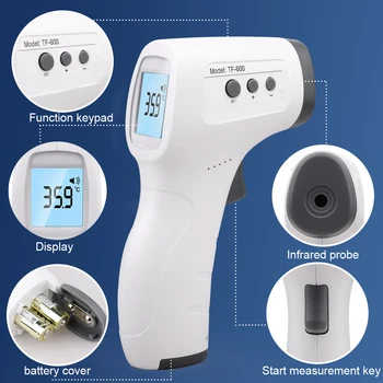 

Baby Digital IR Infrared Body Forehead Thermometer Forehead Surface Temperature with LCD Backlight Ear Body Thermometer Gun