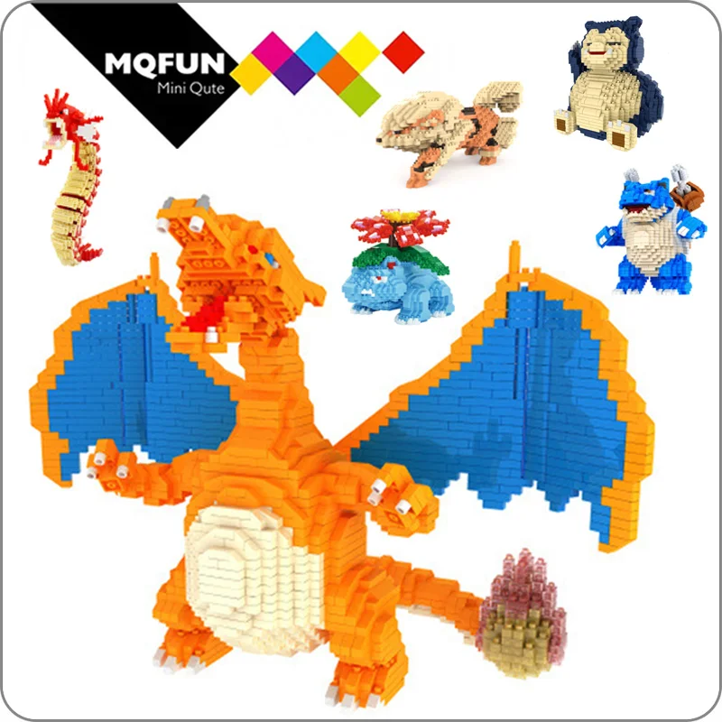 

CKL Anime cartoon Venusaur Blastoise Charizard plastic building blocks bricks cartoon 3D model action figures educational toy