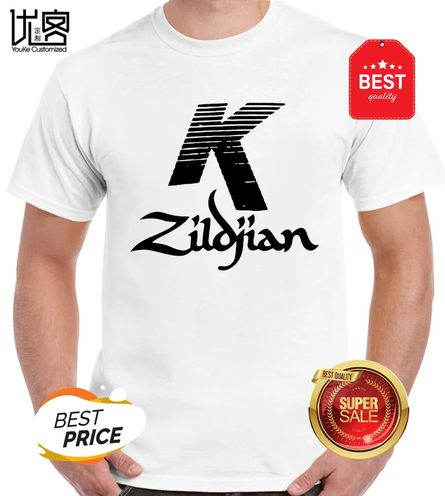 Новая Серая Футболка Zildjian с надписью K Мужская футболка Мужские Женские топы из