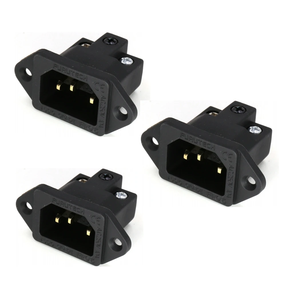 Power Socket FURUTECH FI-06(G) AC IEC Inlet Socket Pure Copper Gold Plated 3pcs