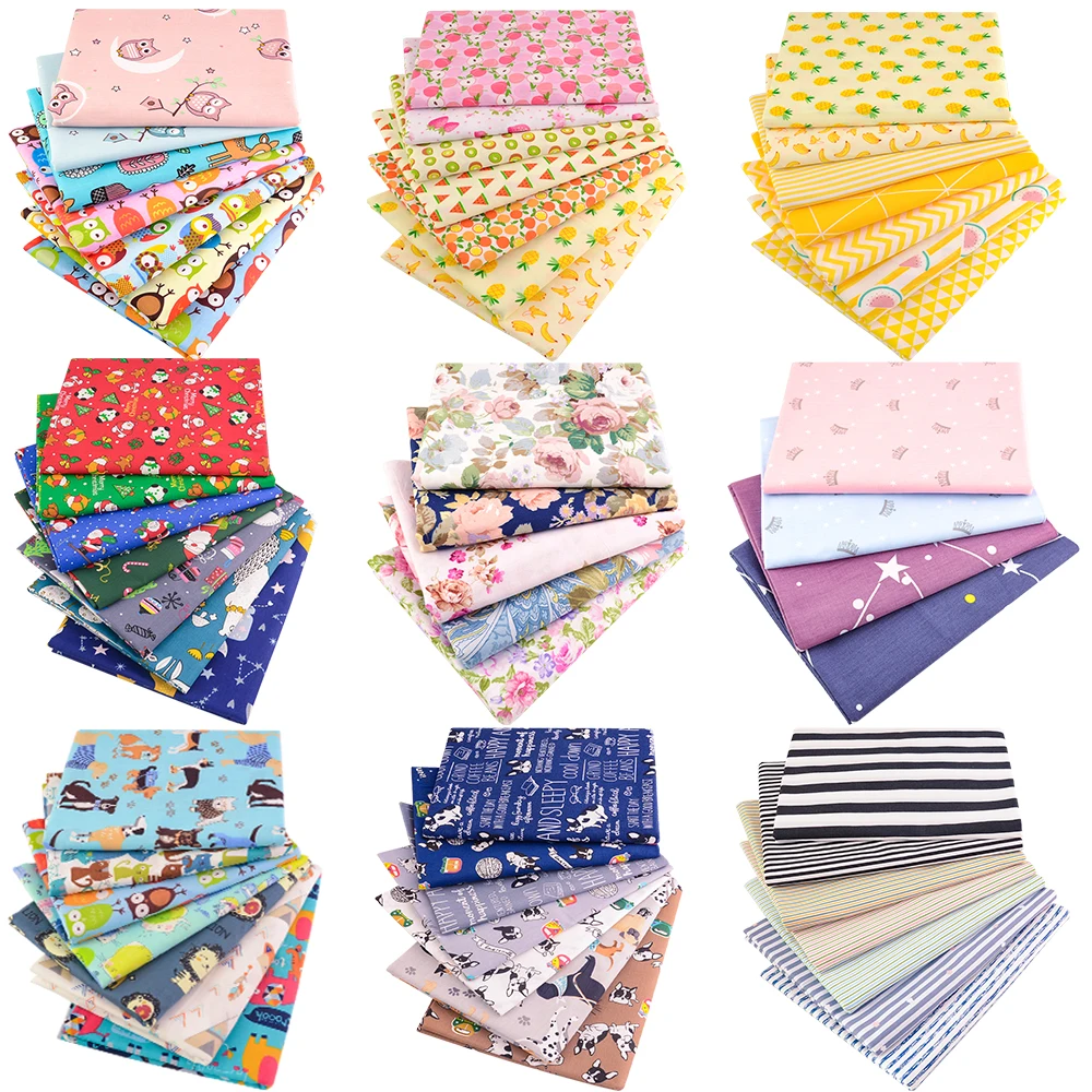 Fat Quarters Fabric Bundles Cotton  Cotton Fabric Bundle Quilt - 40/50  50cm 7 Color - Aliexpress