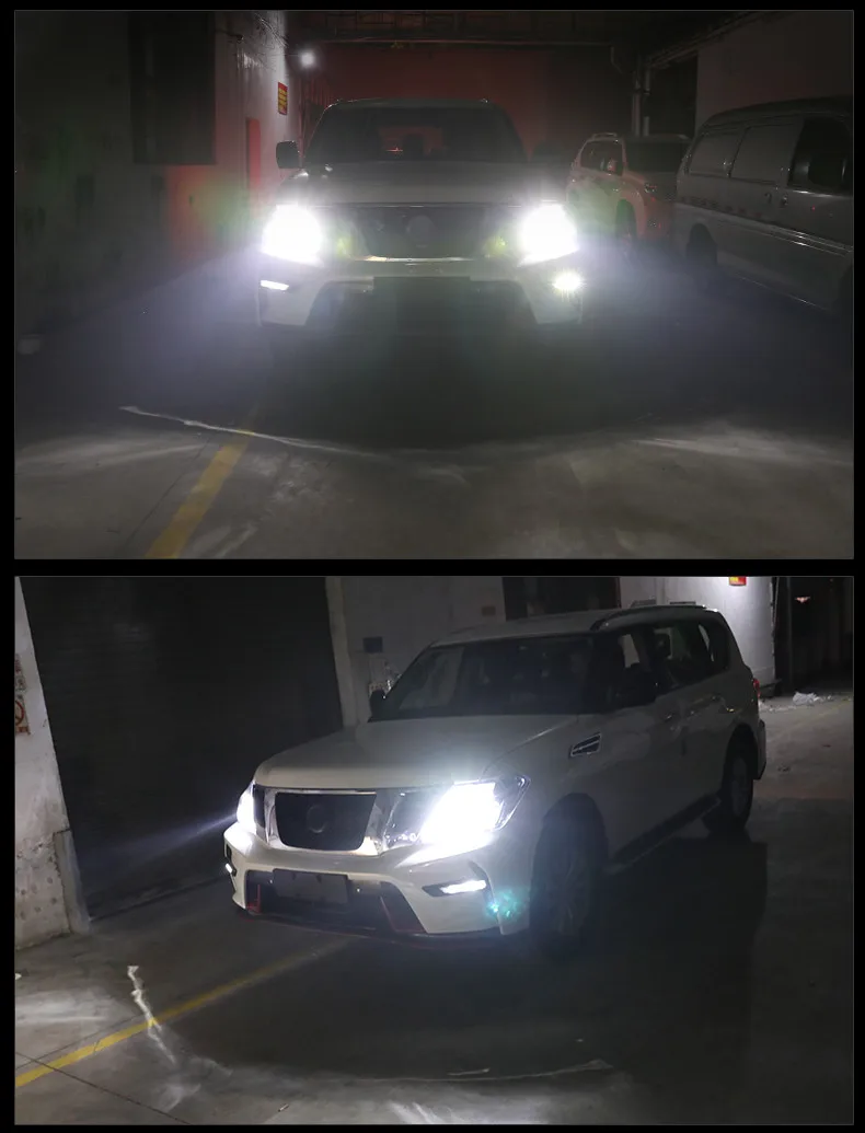 Светодиодные фары для Nissan Patrol y62 комплект фар с турбо вентилятором 12 В 360 градусов