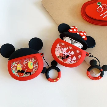 

Leuke Cartoon MickeyMinnie Zachte Siliconen Oortelefoon Case Voor Airpods Hoofdtelefoon voor Airpods2 1Case Sequin Beschermhoes