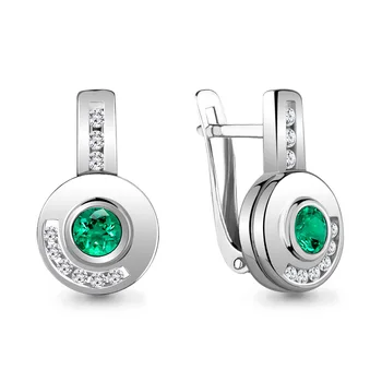 

Earrings with AQUAMARINE nanoizumrudami, cubic zirconia, silver 925