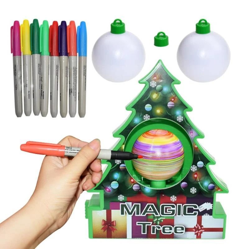 DIY рождественская елка вращающийся чертежный шар набор электрическая машина для рисования Рождественское украшение детские электрические игрушки для детей подарок