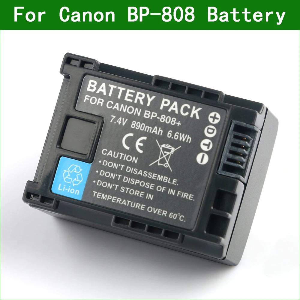 Аккумулятор BP-808 BP808 BP-809 для цифровой камеры Canon FS11 FS10 FS100 FS21 FS22 FS200 HF11 HF20 HF200 HG20 XA10 HF