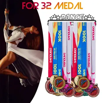 

32 Medals Hanger Dance Sport Metal Display Iron Rack Hook Holder Decorations