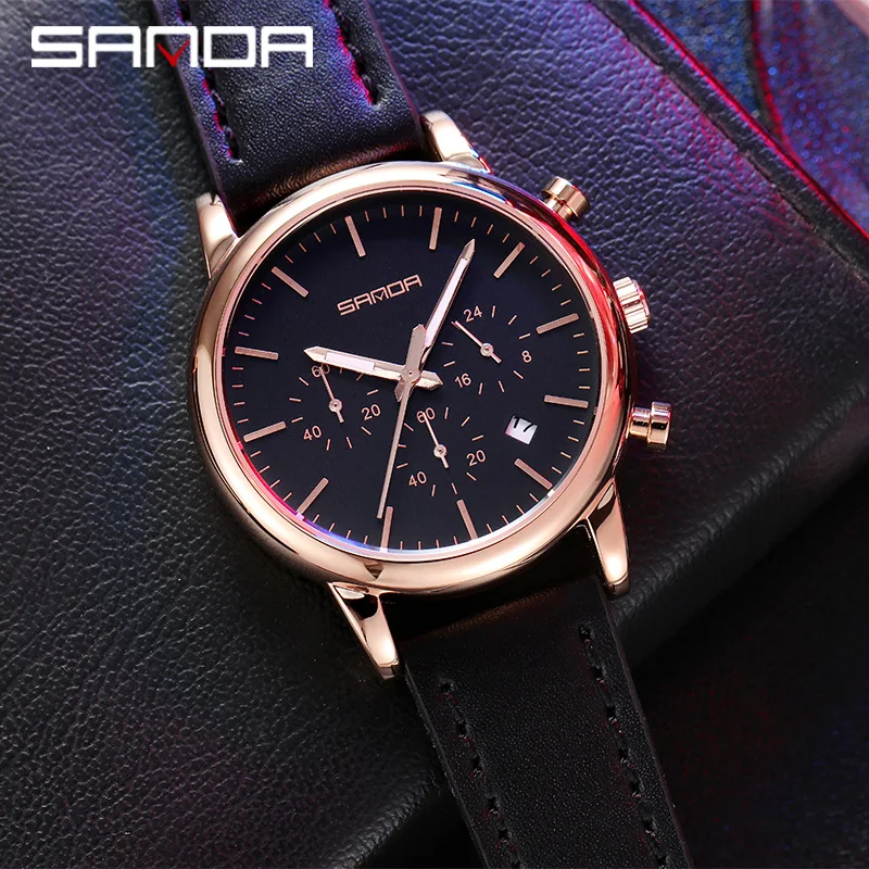 

Sanda 2020 Watch Men Fashion Sport Quartz Clock Mens Watches Top Brand Luxury Multifunction Calendar Chronograph watch men