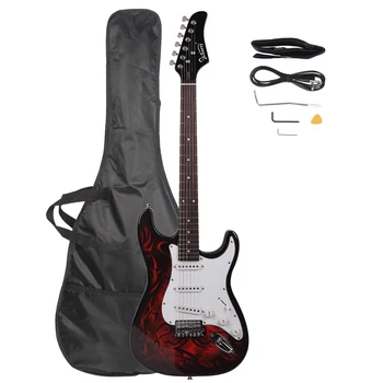 

NEW ARRIVAL GST-E Electric Guitar Bag Shoulder Strap Pick Whammy Bar Cord Wrench Tool Zebra-stripe Dropshipping
