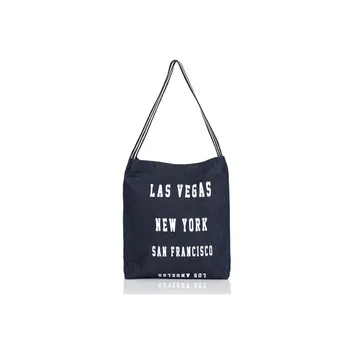 

New Design fashion and trend model middle size women jean bag two colors cotton stripe white color messenger women bag