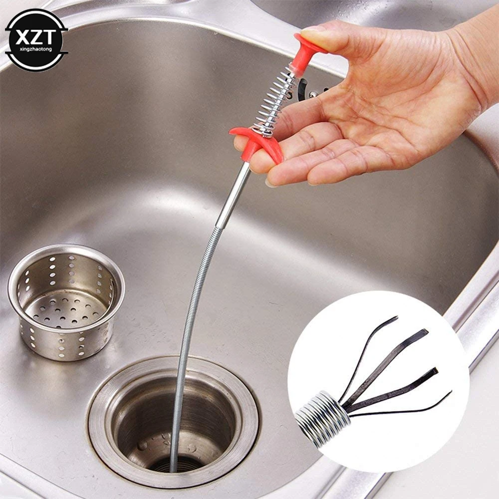 90CM Multifunction Cleaning Claw Hair Catcher Kitchen Sink Cleaning Tool Hair Clog Remover Grabber for Shower Drains Bath Basin 2