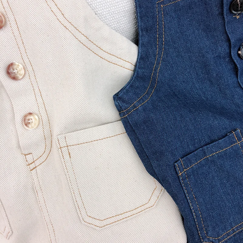 WLG/комбинезоны для мальчиков и девочек; детские джинсовые белые голубые пуговицы; комбинезон; детская повседневная одежда на весну-осень