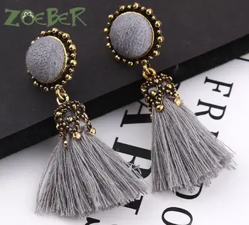 

Small Tassel Earrings for Women Fashion Jewelry Bohemian Ball Statement Face Fringed Tiny Drop Earring Female Jewellery Gift