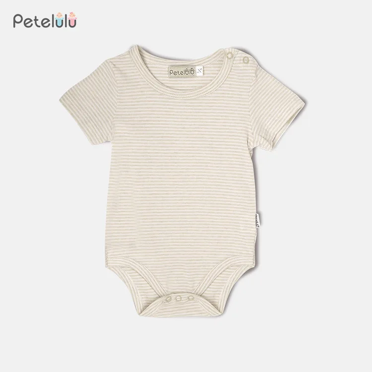

INS Hot Selling Infants One-piece Romper 2020 Summer Crew Neck Stripes Triangular Crawling Clothes Baby Short Sleeved Kazakhstan
