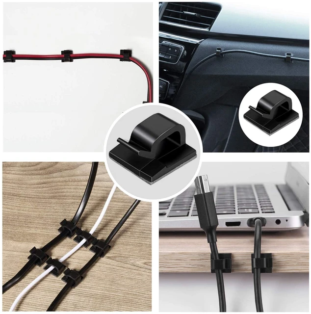 50pcs Adhesive Cable Clips, Transparent, Wire Clips, Car Cable Organizer,  Cable Holder, Cable Wire Management, Cable Holder for Car, Office and