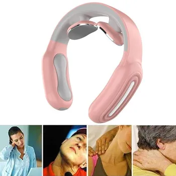 

1pc Intelligent Cervical Spine Massage Instrument Multifunctional Vibration Pulse Spine Artifact Hot Compress Neck Protector