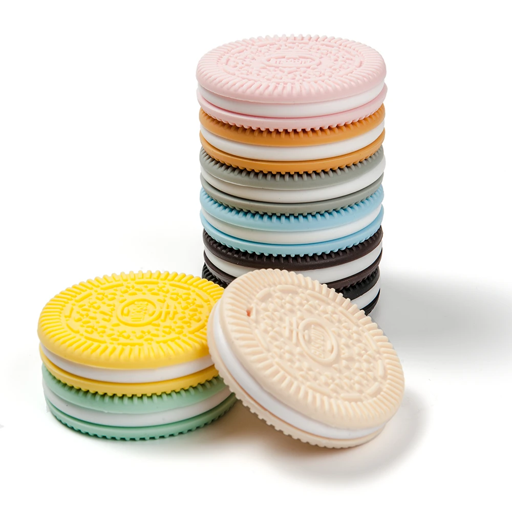 Cute-idea 1Pc Biscuits Baby Silicone Teether Food Grade OREO Cookie Teether DIY Baby Chew Necklace Teething Toys Baby goods Cute-idea 1Pc Biscuits Baby Silicone Teether Food Grade OREO Cookie Teether DIY Baby Chew Necklace Teething Toys Baby goods
