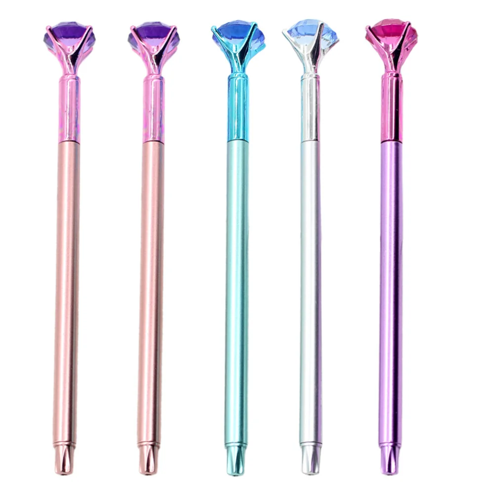 5 шт Черный пополнение ручка в форме бриллианта студенческие канцелярские ручки