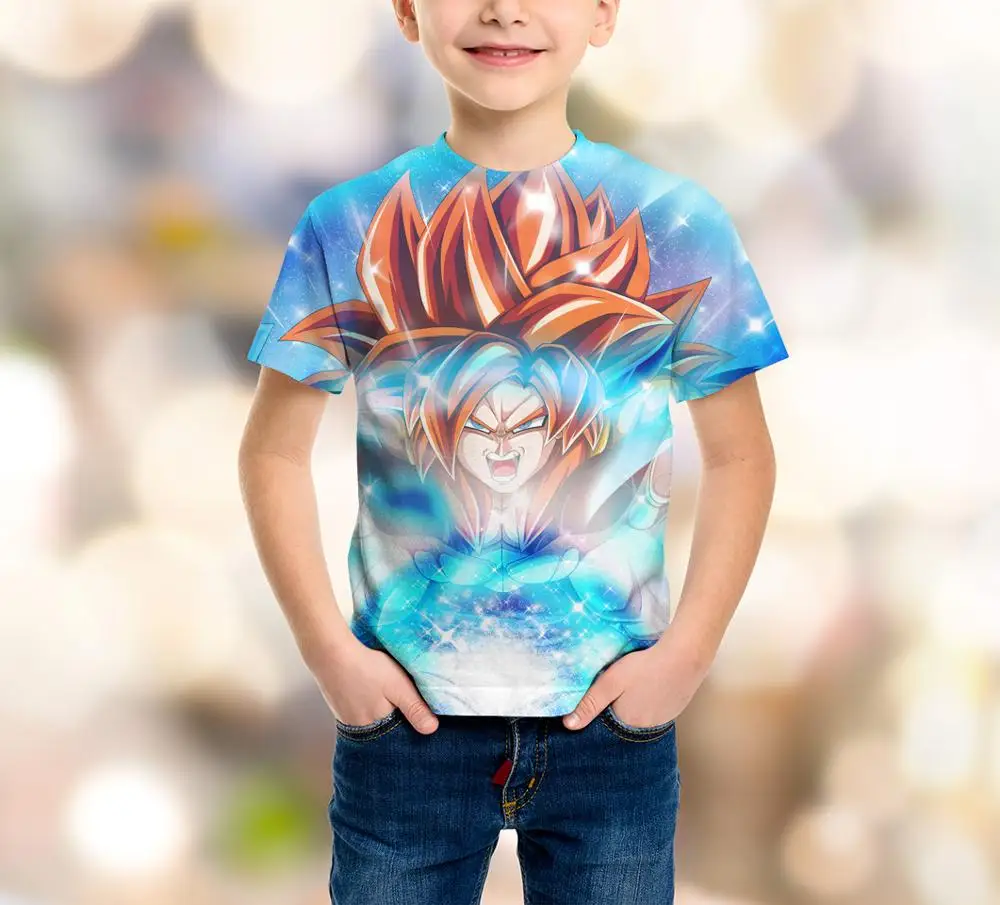 LIASOSO/Детская толстовка с Гоку для подростков и сына, футболка с 3D принтом Dragon Ball Z, детский топ, пуловер с круглым вырезом для мальчиков и девочек, толстовки для малышей, B157-33 - Цвет: 1