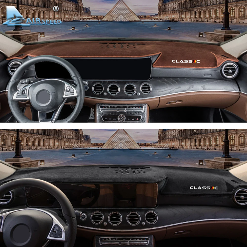 Скорость полета для Mercedes Benz C E класс W213 W205 W177 GLC аксессуары фланелевая Классическая крышка приборной панели противоскользящая грязная коврик