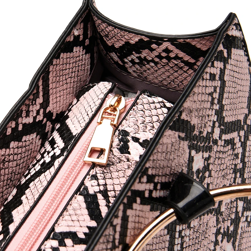Брендовая женская сумка с принтом змеи, роскошные сумки для женщин, Дизайнерские Большие вместительные женские сумки через плечо