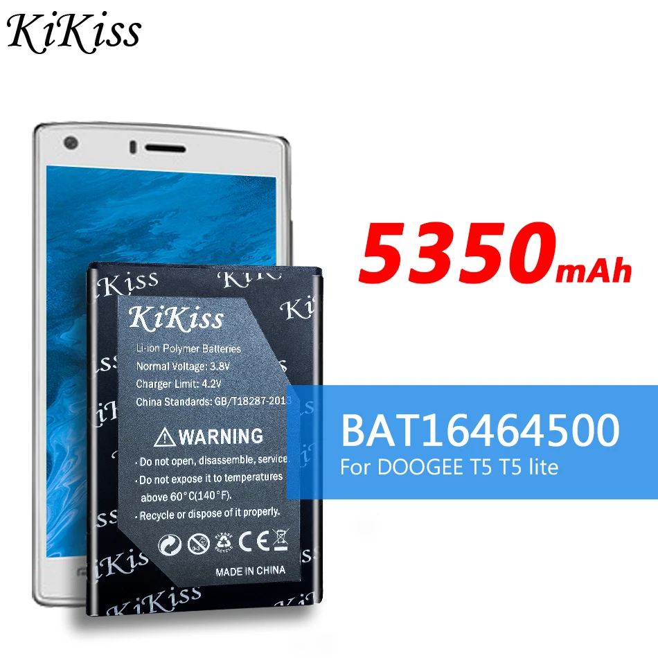 Аккумулятор большой мощности 5350 мАч для DOOGEE T5 / Lite BAT16464500 + трек-код | Мобильные