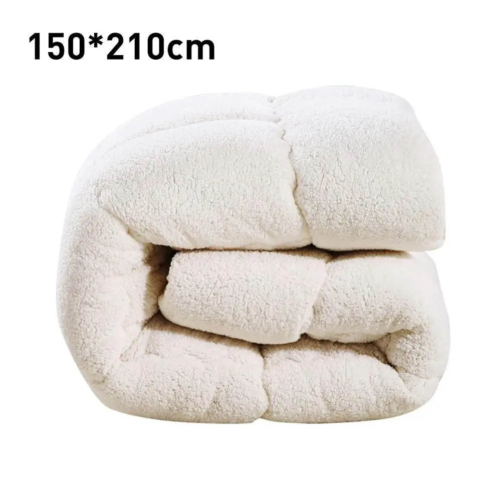 Теплое пуховое одеяло с подкладкой, постельные принадлежности, наполнитель, искусственный кашемир, одеяло, милое, теплое, утолщенное, удобное, мягкое, для дома, Descoration - Цвет: Beige    850g