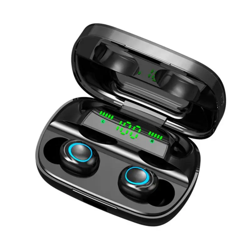 Стерео звук Bluetooth V5.0 наушники портативные TWS Беспроводные спортивные наушники сенсорная гарнитура с 3500 мАч зарядным устройством наушники