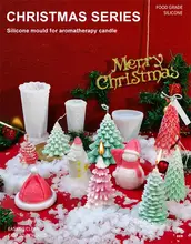 

Christmas Tree Candle Mold DIY Scented Candle Christmas Series Snowman Xmas Tree Candle Making Tool Silicone Candle Mold