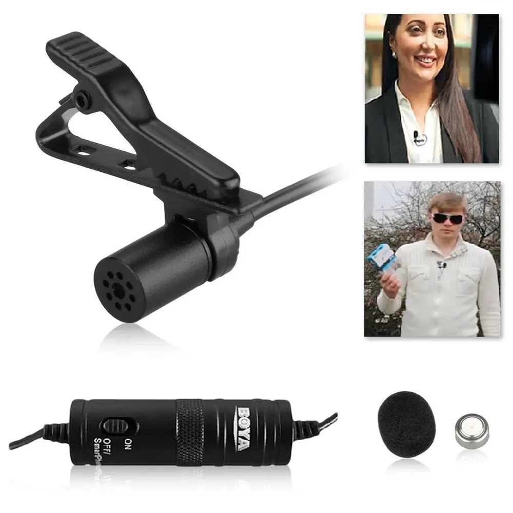 BOYA BY-M1 Label Lavalier круглый конденсаторный микрофон для iPhone Android для Canon Nikon DSLR видеокамеры аудиозаписывающие устройства