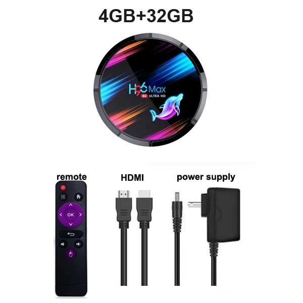 H96 MAX X3 Android 9,0 ТВ приставка Amlogic S905X3 4 ГБ 32 ГБ 64 Гб 128 ГБ четырехъядерный 2,4G 5G двойной Wifi Bluetooth H.265 HD 8K телеприставка - Цвет: 4GB 32GB