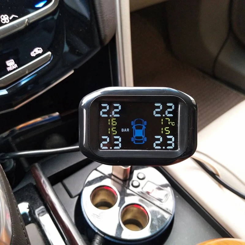 Tp720 Usb умный автомобиль Tpms система контроля давления в шинах Солнечная энергия зарядка цифровой ЖК-дисплей шина Авто Охранная сигнализация Syste