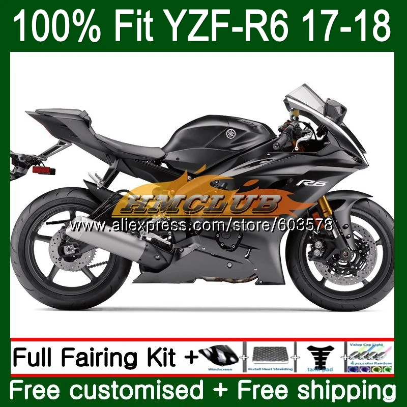 Инъекций для YAMAHA YZF600 YZF R6 глянцевый черный 123CL. 25 YZF 600 R 6 YZF-600 YZF-R6 YZFR6, 17, 18, 19, OEM обтекатели - Цвет: No. 1