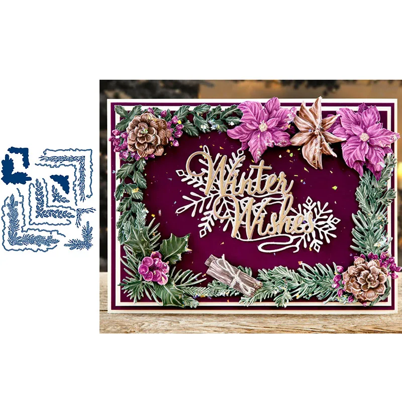 

Festive Flower Vine Corners Metal Cutting Dies for Scrapbooking and Card Making New 2019 die cuts