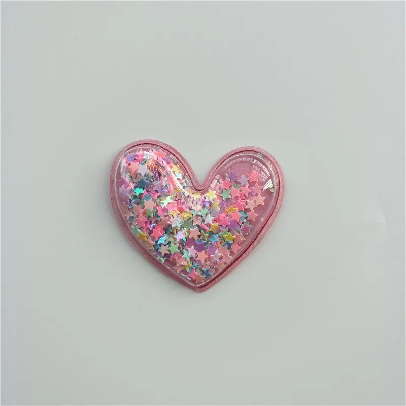 colorful 12 шт./партия 5*4,5 см наполнение блестки аппликации нашивки в виде сердца для DIY Одежда головные уборы заколки для волос Декор Аксессуары - Цвет: colorful