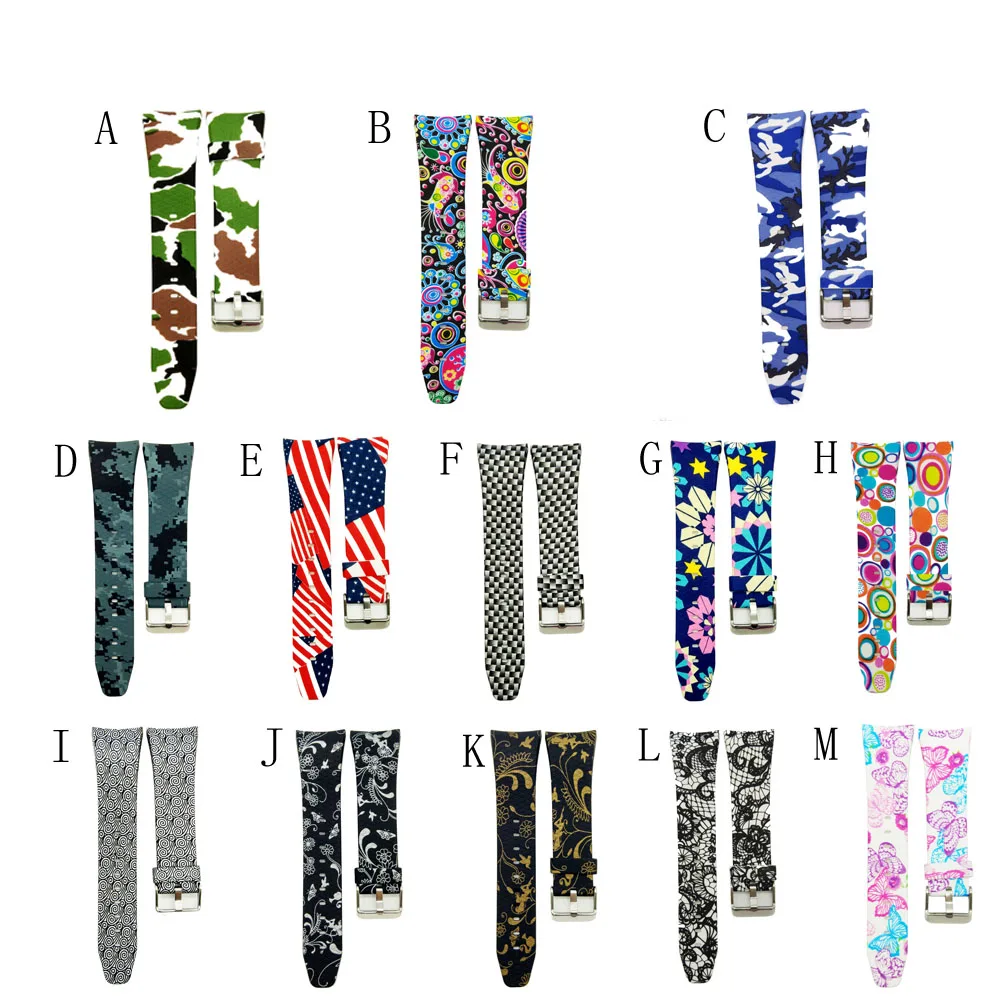 

For Samsung Gear Fit 2 Pro R360 Silicone Watchband Printed Replacement Bracelet Band Strap pattern silk screen Wristband
