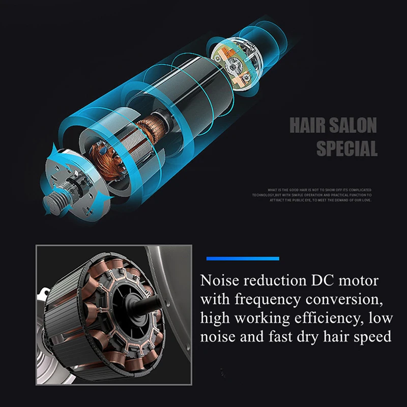 Профессиональный мощный Фен для волос для парикмахерских, парикмахерских, салонов, инструментов, фен, низкий фен, черный цвет, фен для волос, вентилятор